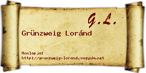 Grünzweig Loránd névjegykártya