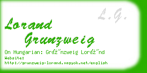 lorand grunzweig business card